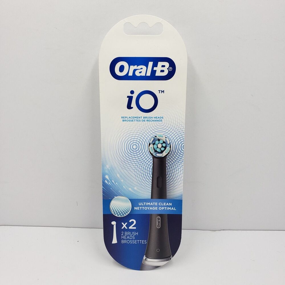 Oral-B iO Ultimate Clean Replacement Brush Head - Black (2 Pack) New Sealed